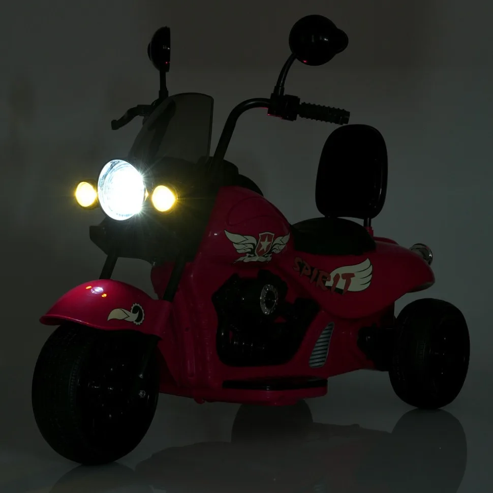 Дитячий електромобіль мотоцикл Bambi Racer екокожа 112 см чорний