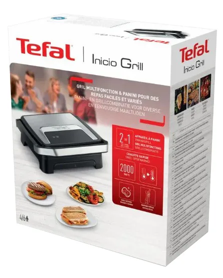 Електрогриль Tefal Нержавіюча сталь 290х260 мм Чорний