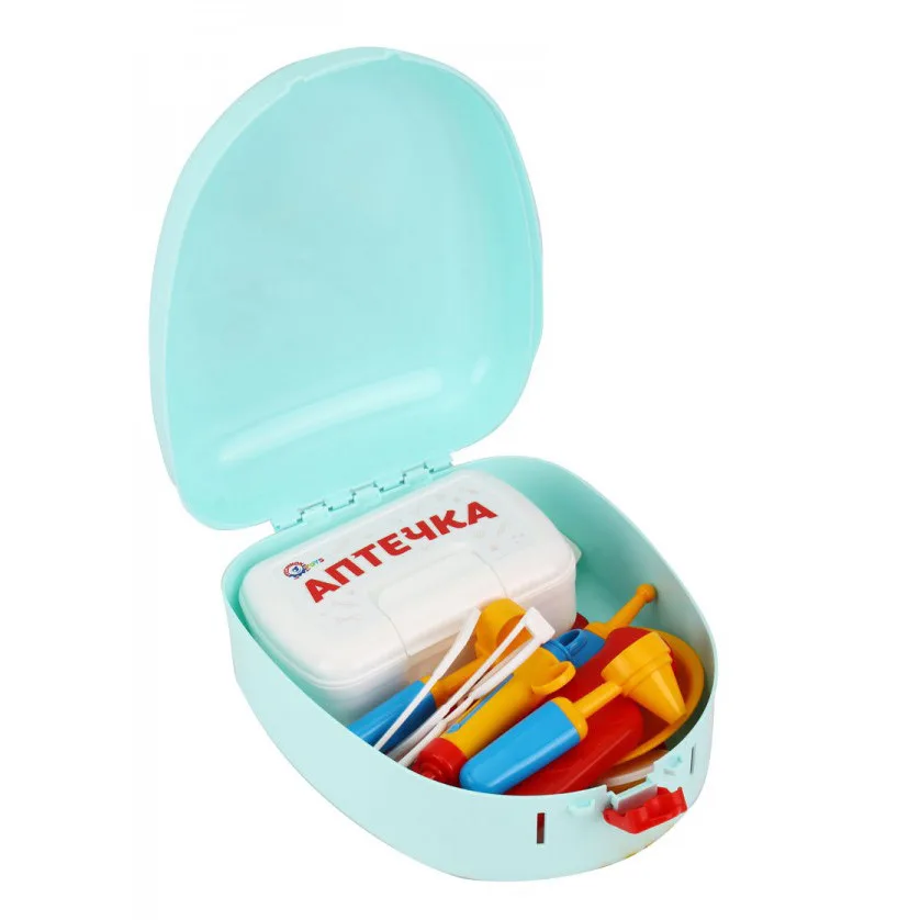 Игрушка Набор врача ТехноК пластиковый рюкзак 27х22х13 см красный