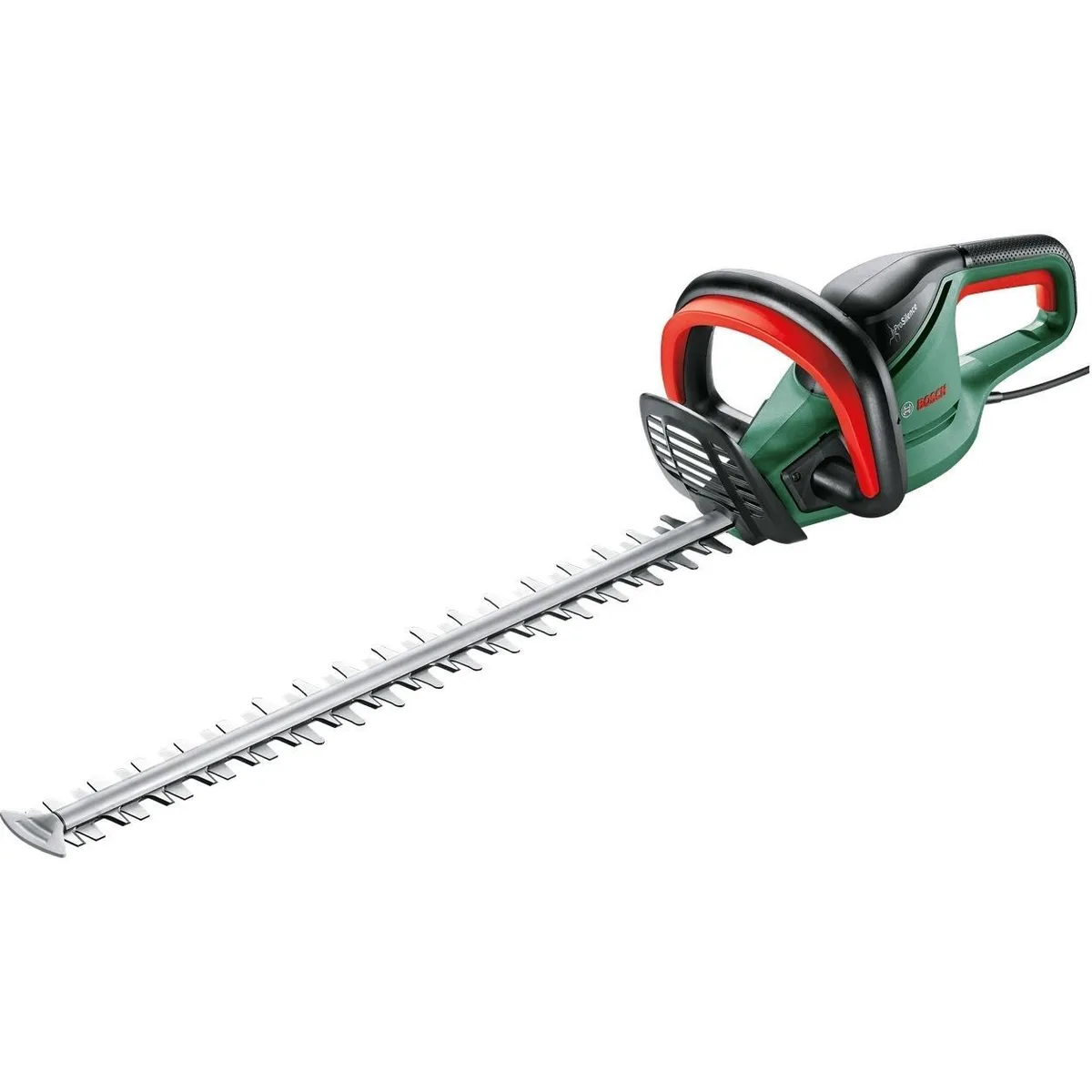 Кущоріз Bosch UniversalHedgeCut 60, потужність 480 Вт, довжина леза 60 см, крок різу 30 мм, вага 3.7 кг.