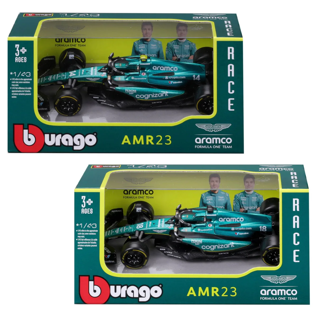 Автомодель Bburago метал 1:43 Aston Martin AMR23 зелений