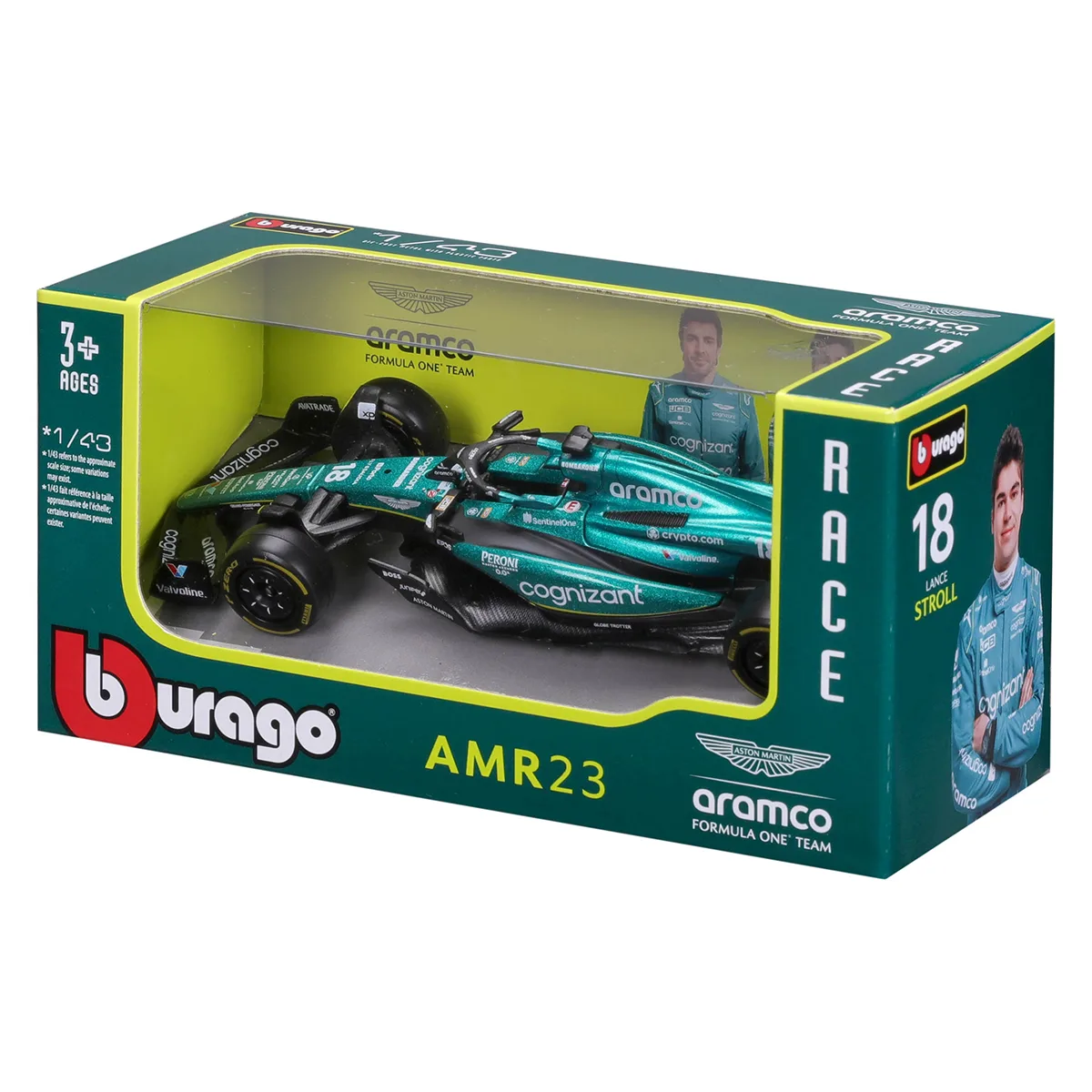 Автомодель Bburago метал 1:43 Aston Martin AMR23 зелений