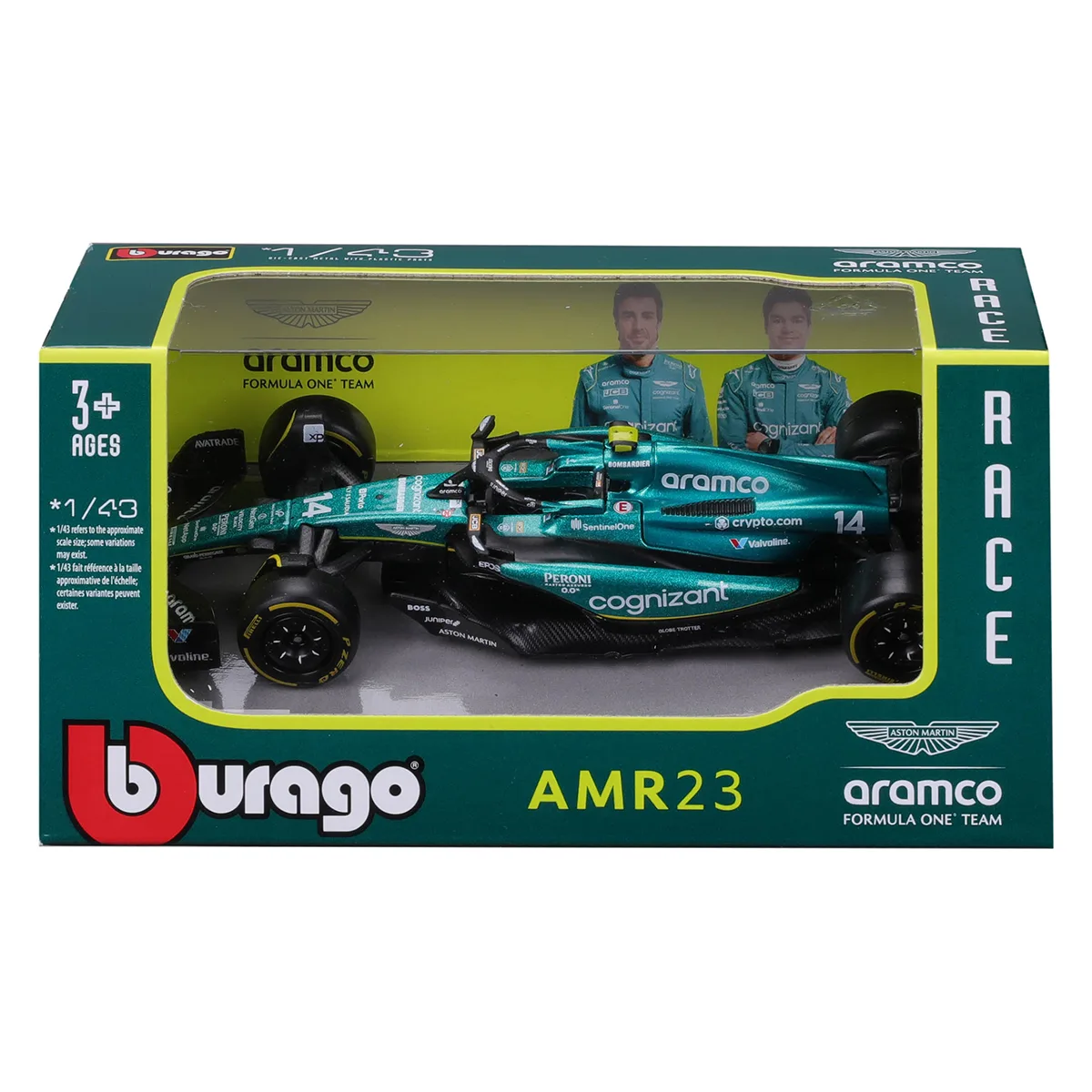 Автомодель Bburago метал 1:43 Aston Martin AMR23 зелений
