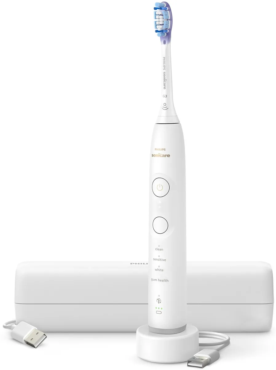 Електрична зубна щітка Philips Sonicare 7100 Series, 62000 коливань на хвилину, 1 насадка, футляр, білий.