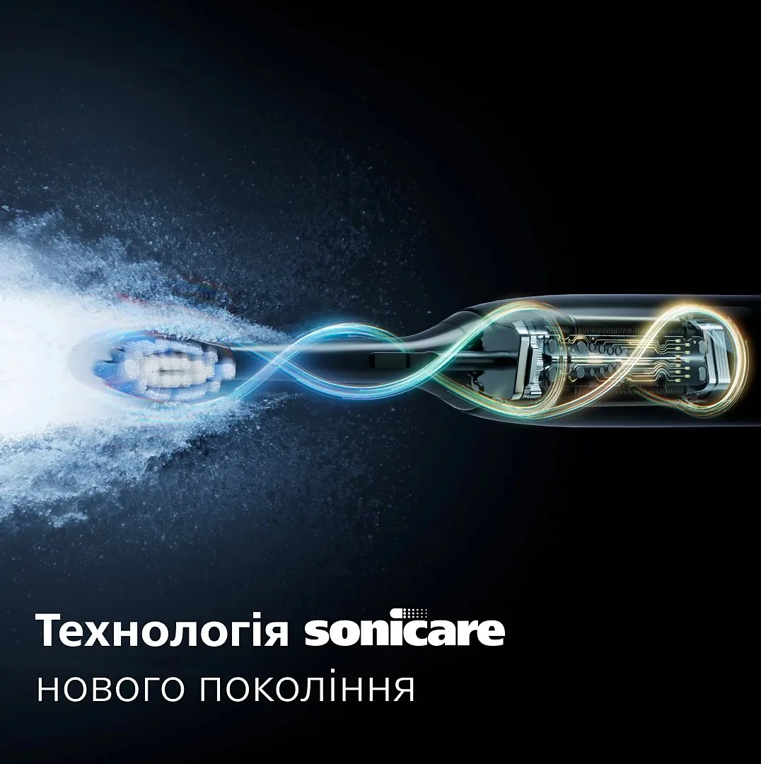 Електрична зубна щітка Philips Sonicare 7100 Series, 62000 коливань на хвилину, 1 насадка, футляр, білий.