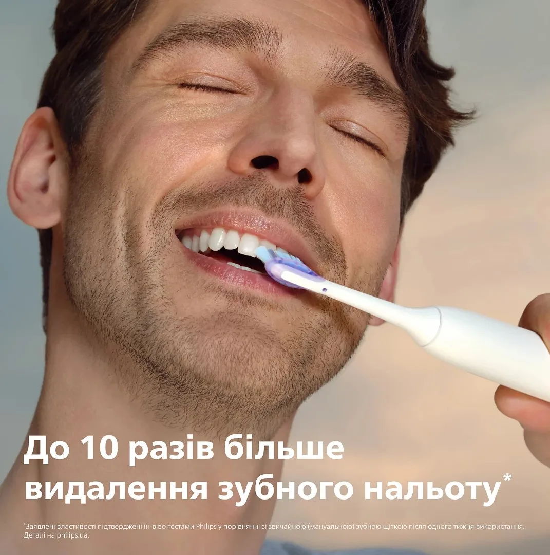Електрична зубна щітка Philips Sonicare 7100 Series, 62000 коливань на хвилину, 1 насадка, футляр, білий.