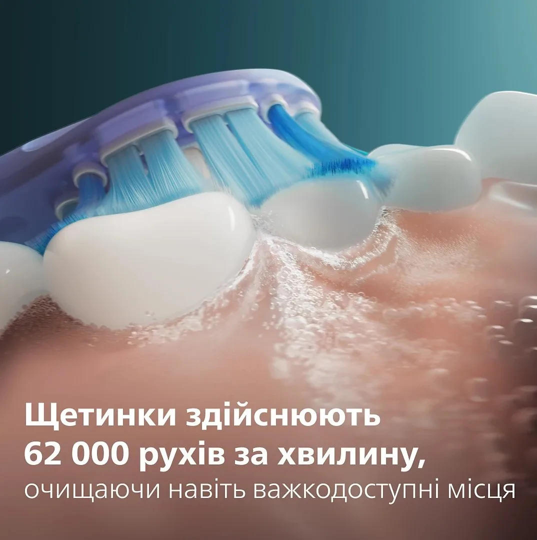 Електрична зубна щітка Philips Sonicare 7100 Series, 62000 коливань на хвилину, 1 насадка, футляр, білий.