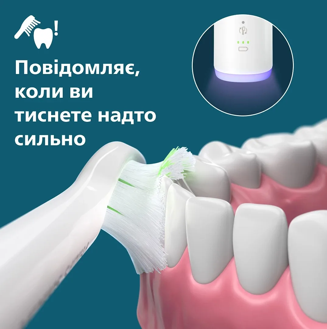 Електрична зубна щітка Philips Sonicare 7100 Series, 62000 коливань на хвилину, 1 насадка, футляр, білий.