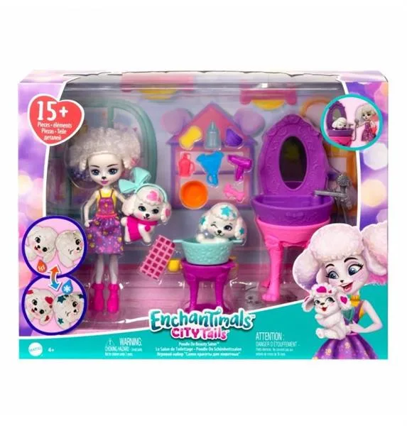Игровой набор Enchantimals Салон красоты 15 предметов разноцветный 15 см
