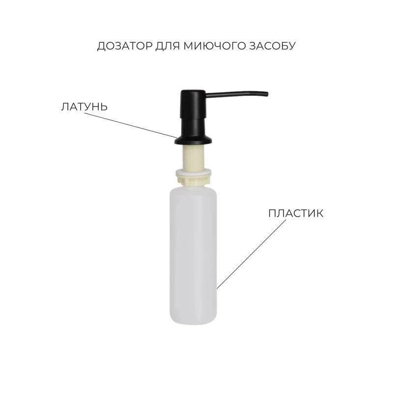 Комплект мийка 2 в 1 Lidz Handmade H7843 BlackPVD нержавіюча сталь 91х46 см чорна