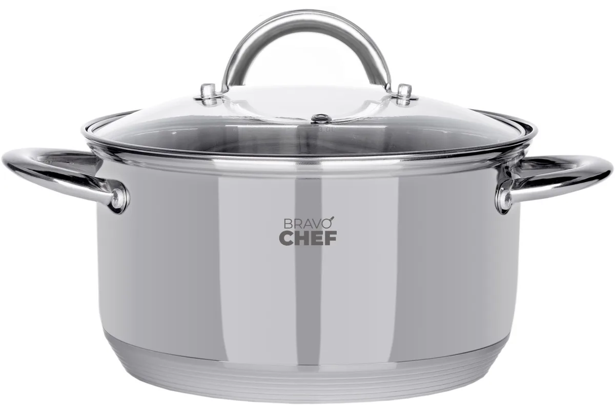 Каструля Bravo Chef нержавіюча сталь 20 см 3,6 л з кришкою