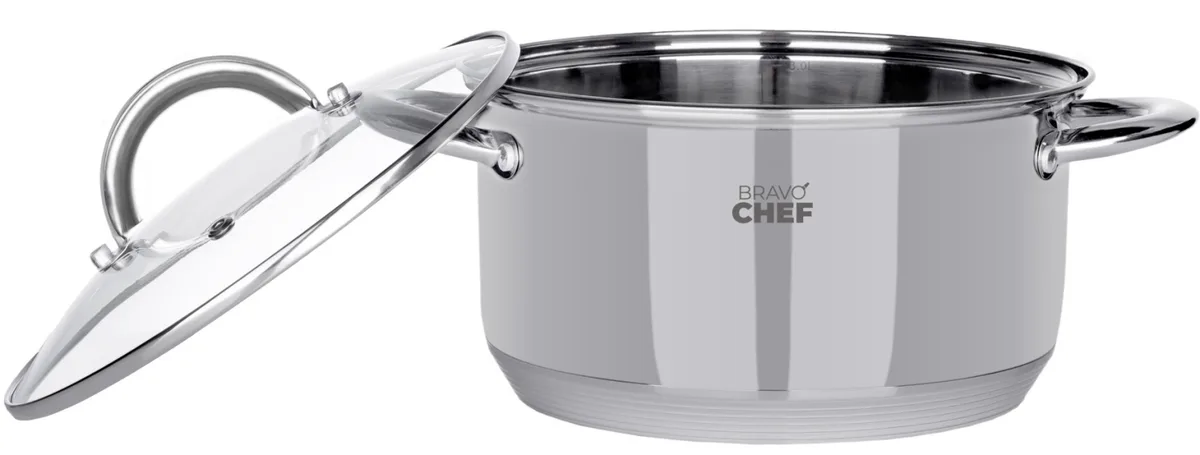 Каструля Bravo Chef нержавіюча сталь 20 см 3,6 л з кришкою