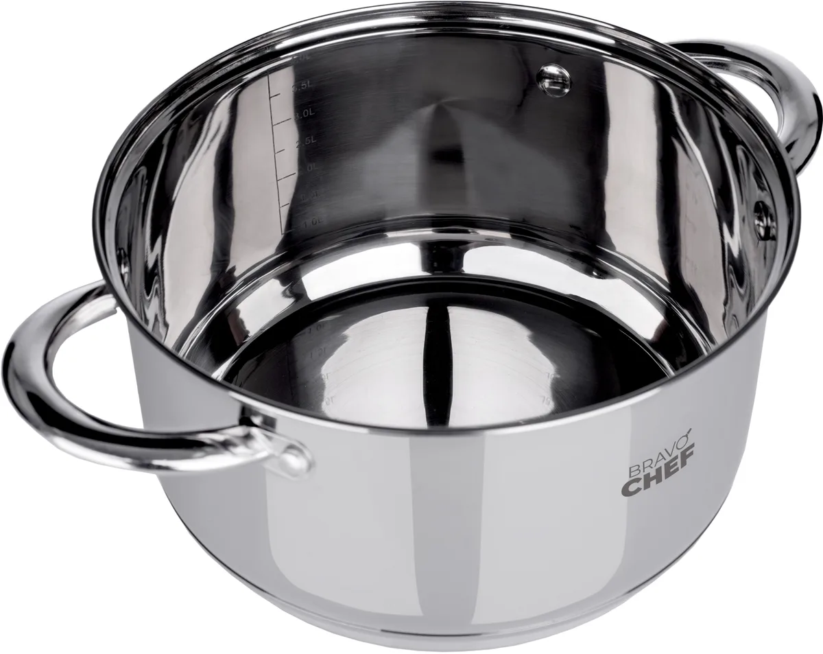 Каструля Bravo Chef нержавіюча сталь 20 см 3,6 л з кришкою