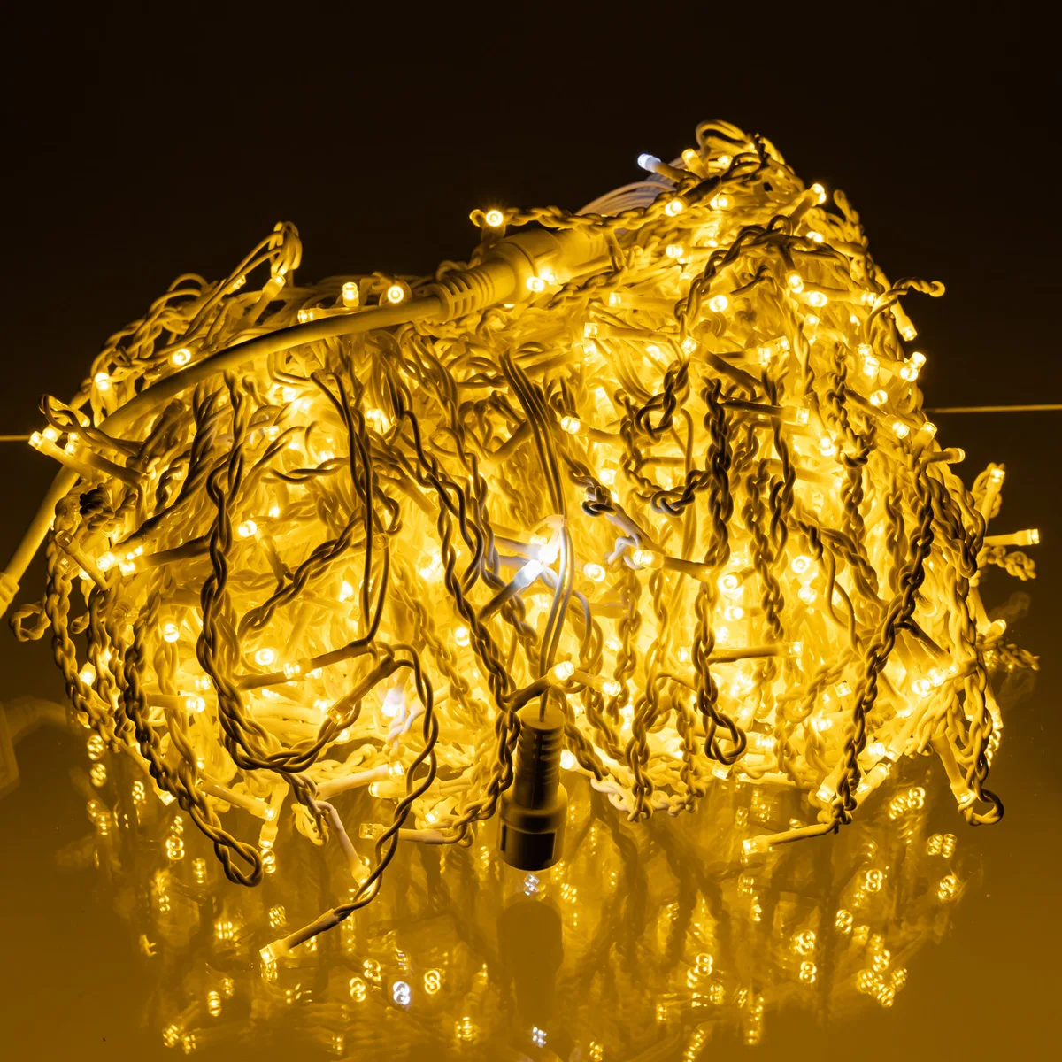 Вулична гірлянда світлодіодна 50 м 840 LED білий провід жовтий