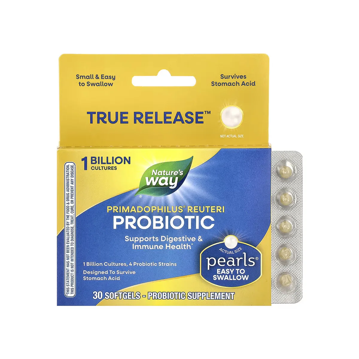 Пробіотики Primadophilus Reuteri Pearls 30 капсул для травлення та імунітету