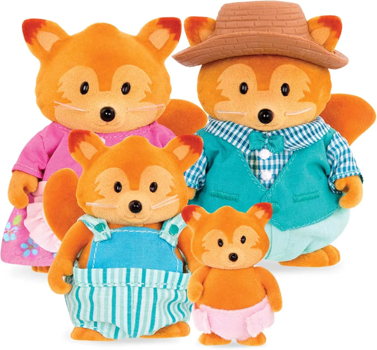 Набор фигурок Li'l Woodzeez Семья Лисичек 4 шт, книжка EN