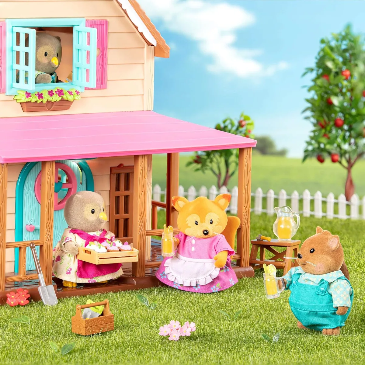 Набор фигурок Li'l Woodzeez Семья Лисичек 4 шт, книжка EN