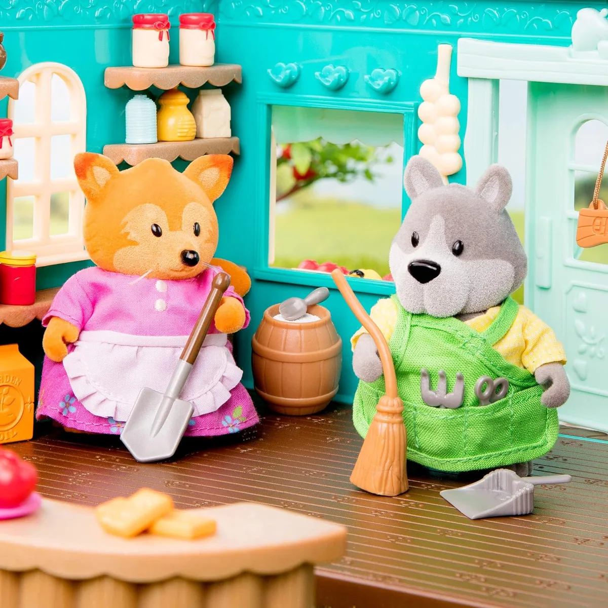 Набор фигурок Li'l Woodzeez Семья Лисичек 4 шт, книжка EN