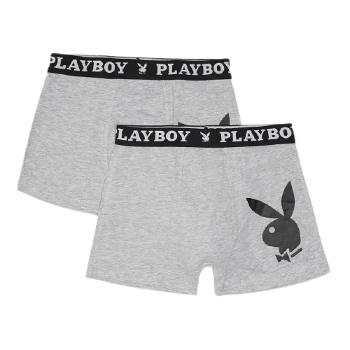 Труси-боксери Playboy бавовна S сірі 2 пари