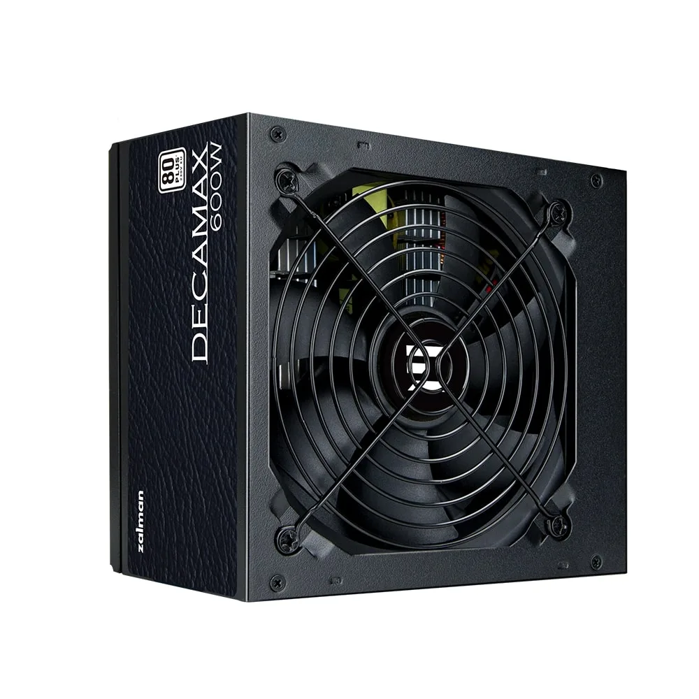 Блок живлення Zalman Decamax  (600W) 85%, 80 Plus, 120мм, 1xMB 24pin(20+4), 1xCPU 8pin(4+4), 3xMolex, 6xSATA, 2xPCIe 8pin(6+2)