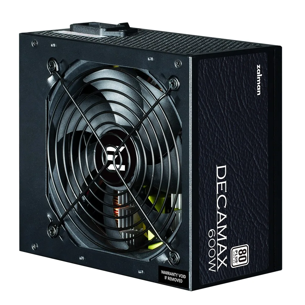 Блок живлення Zalman Decamax  (600W) 85%, 80 Plus, 120мм, 1xMB 24pin(20+4), 1xCPU 8pin(4+4), 3xMolex, 6xSATA, 2xPCIe 8pin(6+2)