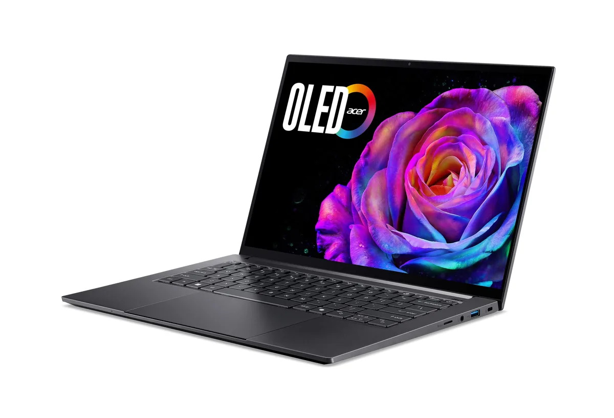 Ноутбук Acer Swift X 14 SFX14-73G 14.5" 2.8K OLED, Intel U7-255H, 16GB, F1TB, NVD5050-8, Win11, сірий