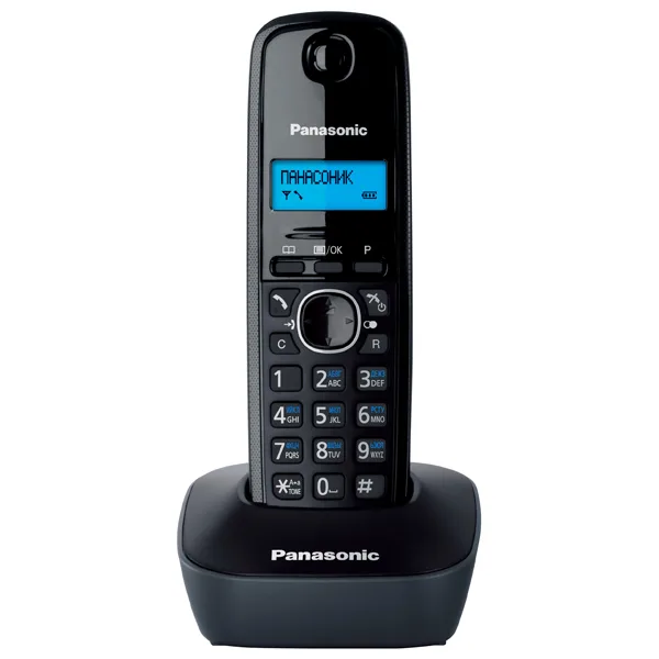 Радиотелефон Panasonic DECT черный серый монохромный 1 трубка