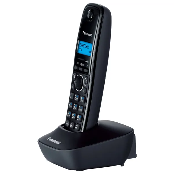 Радиотелефон Panasonic DECT черный серый монохромный 1 трубка