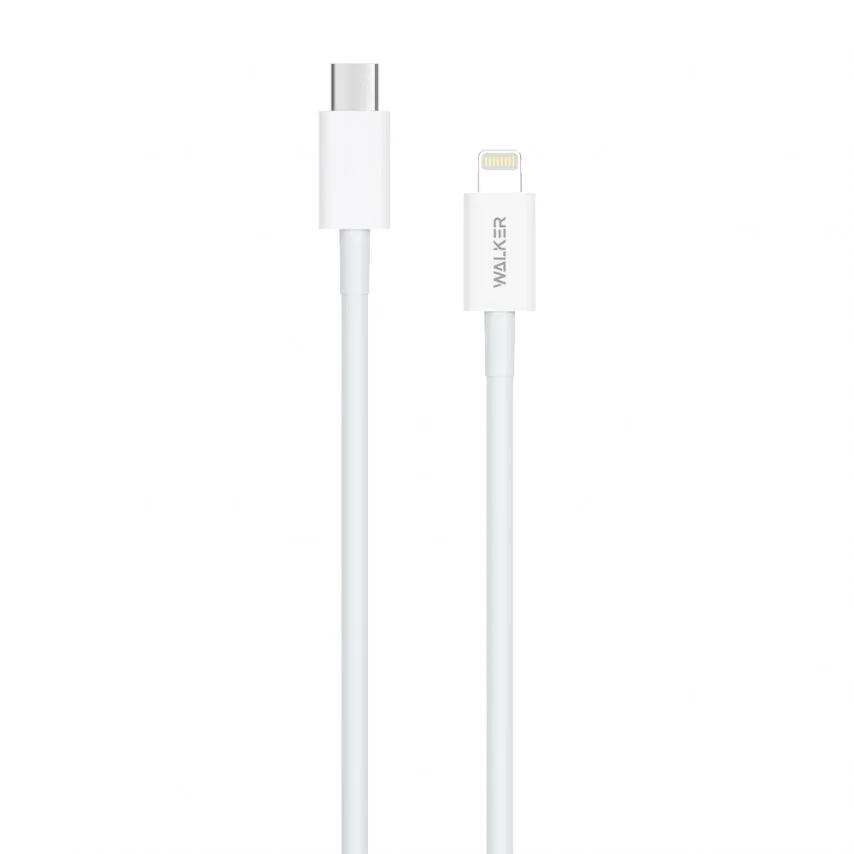 Кабель USB Type-C to Lightning WALKER ПВХ 1м Білий 22,5W