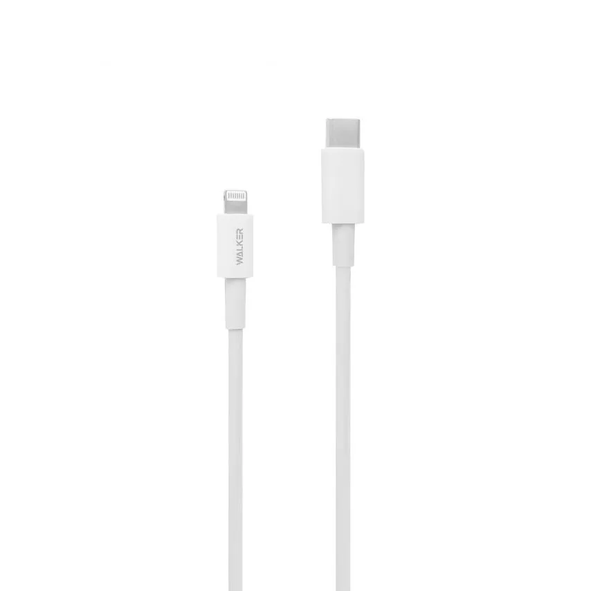 Кабель USB Type-C to Lightning WALKER ПВХ 1м Білий 22,5W