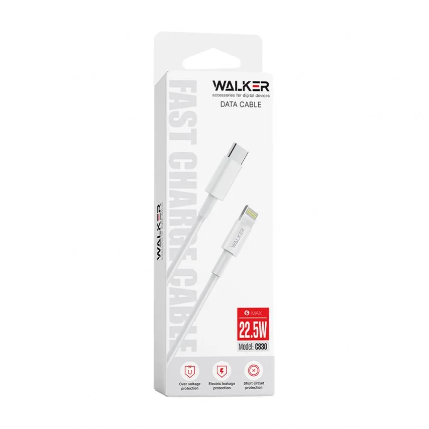 Кабель USB Type-C to Lightning WALKER ПВХ 1м Білий 22,5W