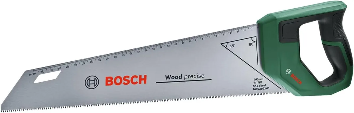 Ножівка по металу Bosch, 400 мм, 24 зубці на дюйм, з пластиковою ручкою.