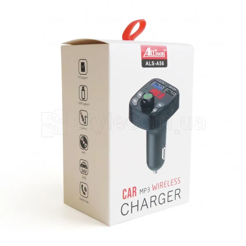FM-трансмітер Bluetooth 4 порти USB 2 чорний
