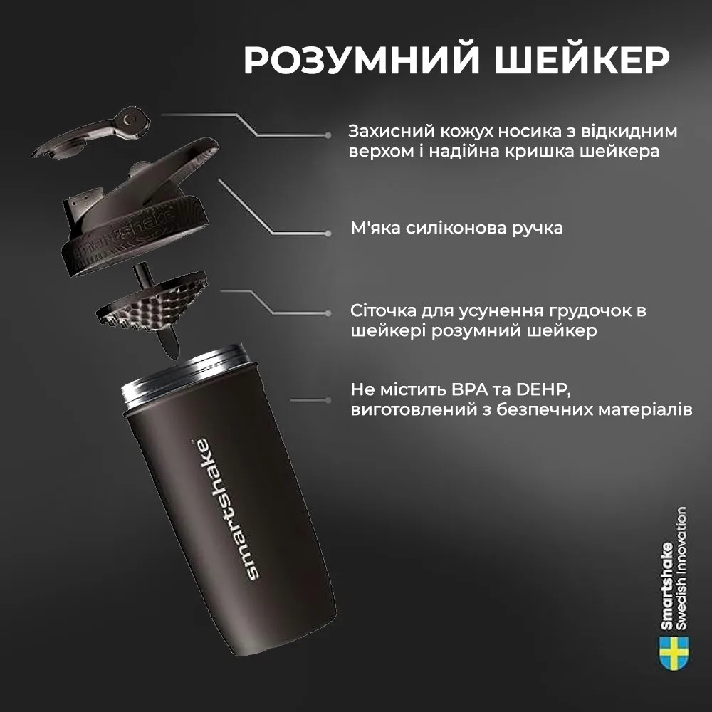 Шейкер спортивний SmartShake нержавіюча сталь 900 мл зелений