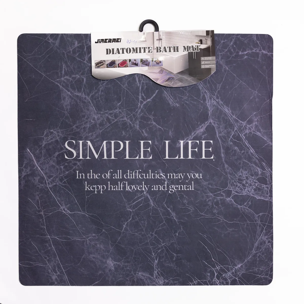 Коврик для ванной Simple Life диатомитовый 58х58 см черный