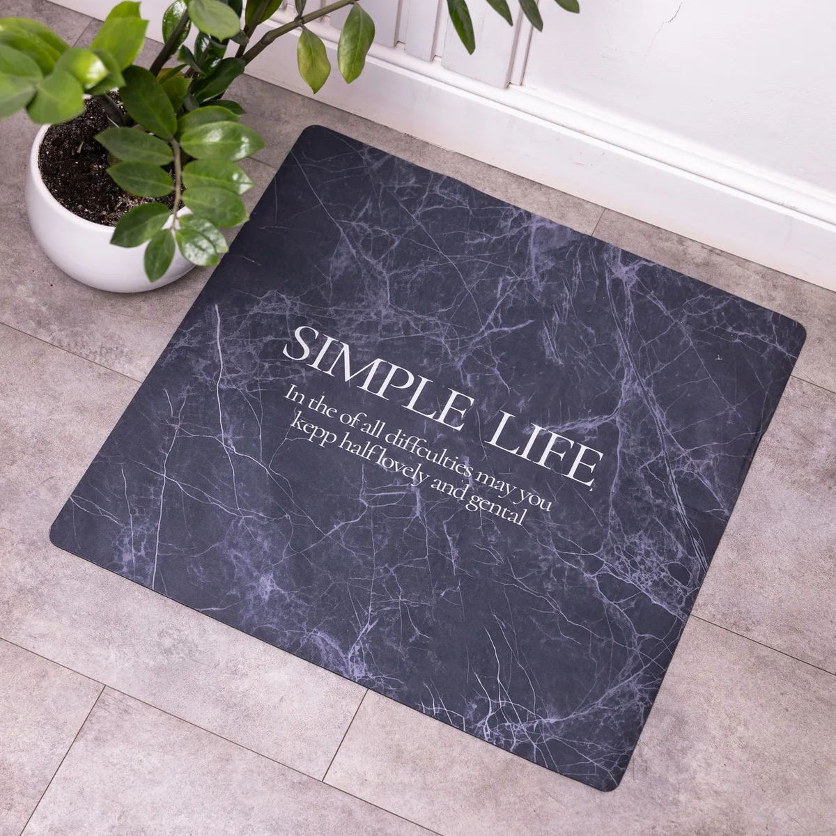 Коврик для ванной Simple Life диатомитовый 58х58 см черный