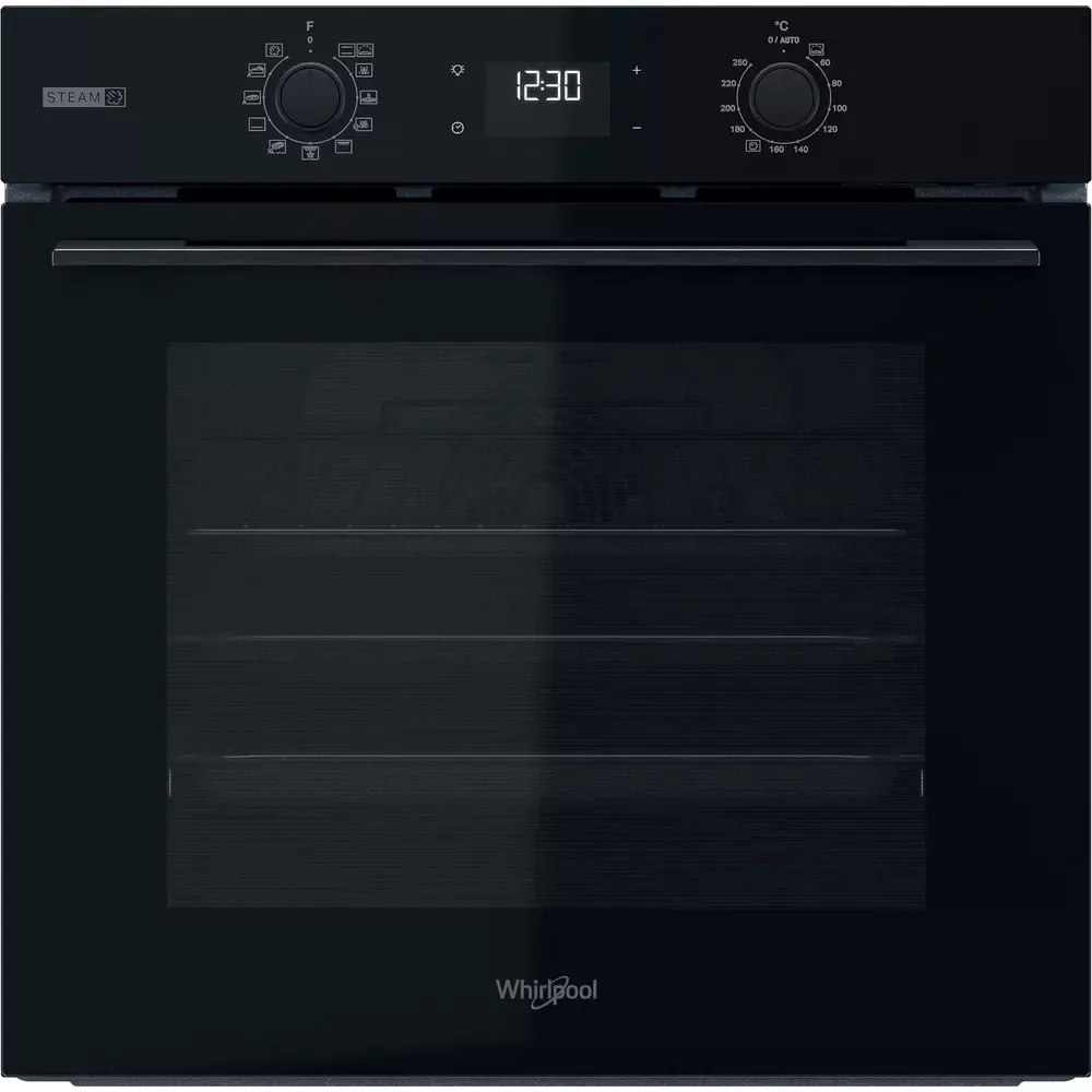 Електрична духова шафа Whirlpool, 71 л, клас енергоефективності A+, з дисплеєм, конвекційним приготуванням, телескопічними направл