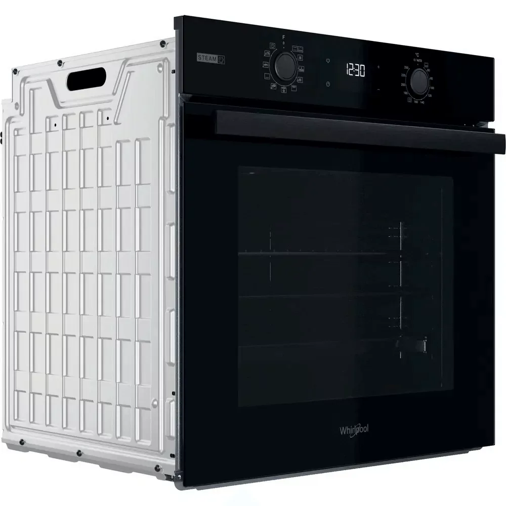 Електрична духова шафа Whirlpool, 71 л, клас енергоефективності A+, з дисплеєм, конвекційним приготуванням, телескопічними направл