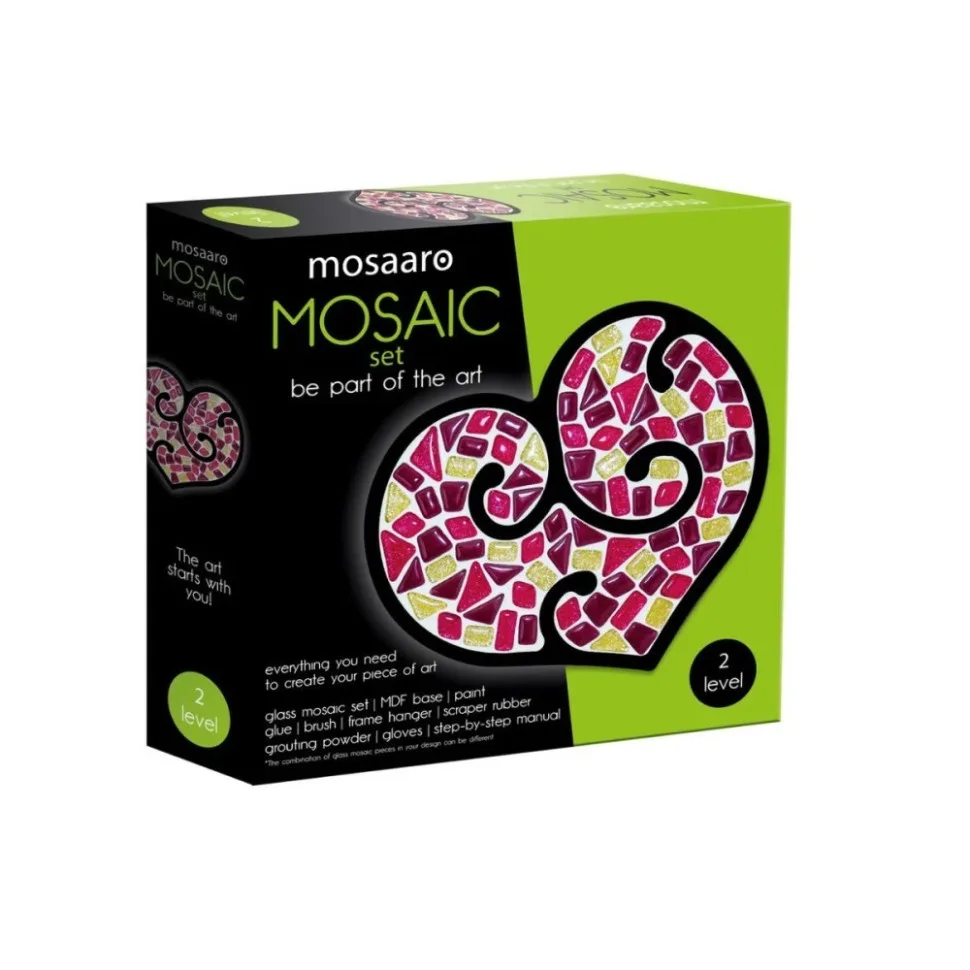 Дитячий набір для творчості Mosaaro скляна мозаїка 165х195 мм Серце