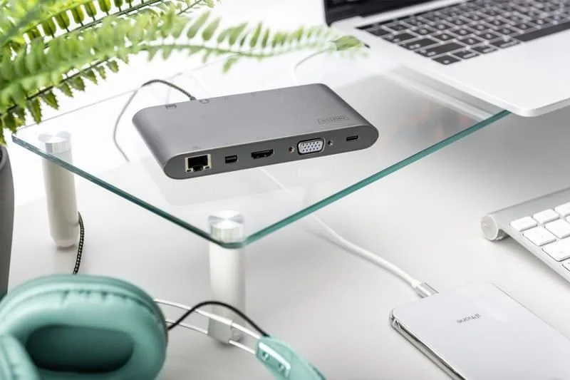 DIGITUS USB-C > HDMI/VGA/miniDisplayPort/3xUSB-A/USB-C/SD/MicroSD/RJ54/Audio