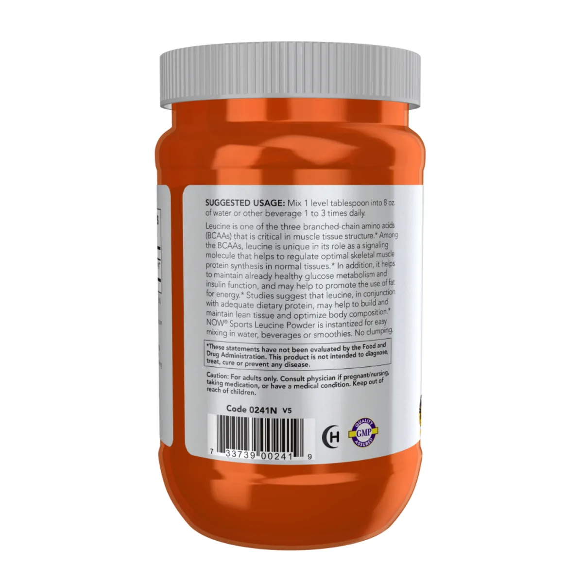 Порошок L-лейцина Now Foods 255 г. Порошок лейцина без ГМО, веганський, кошерний.