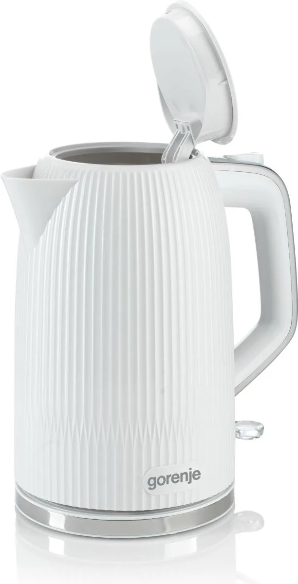 Електрочайник Gorenje 1.7л з контролем Strix, матова біла поверхня.