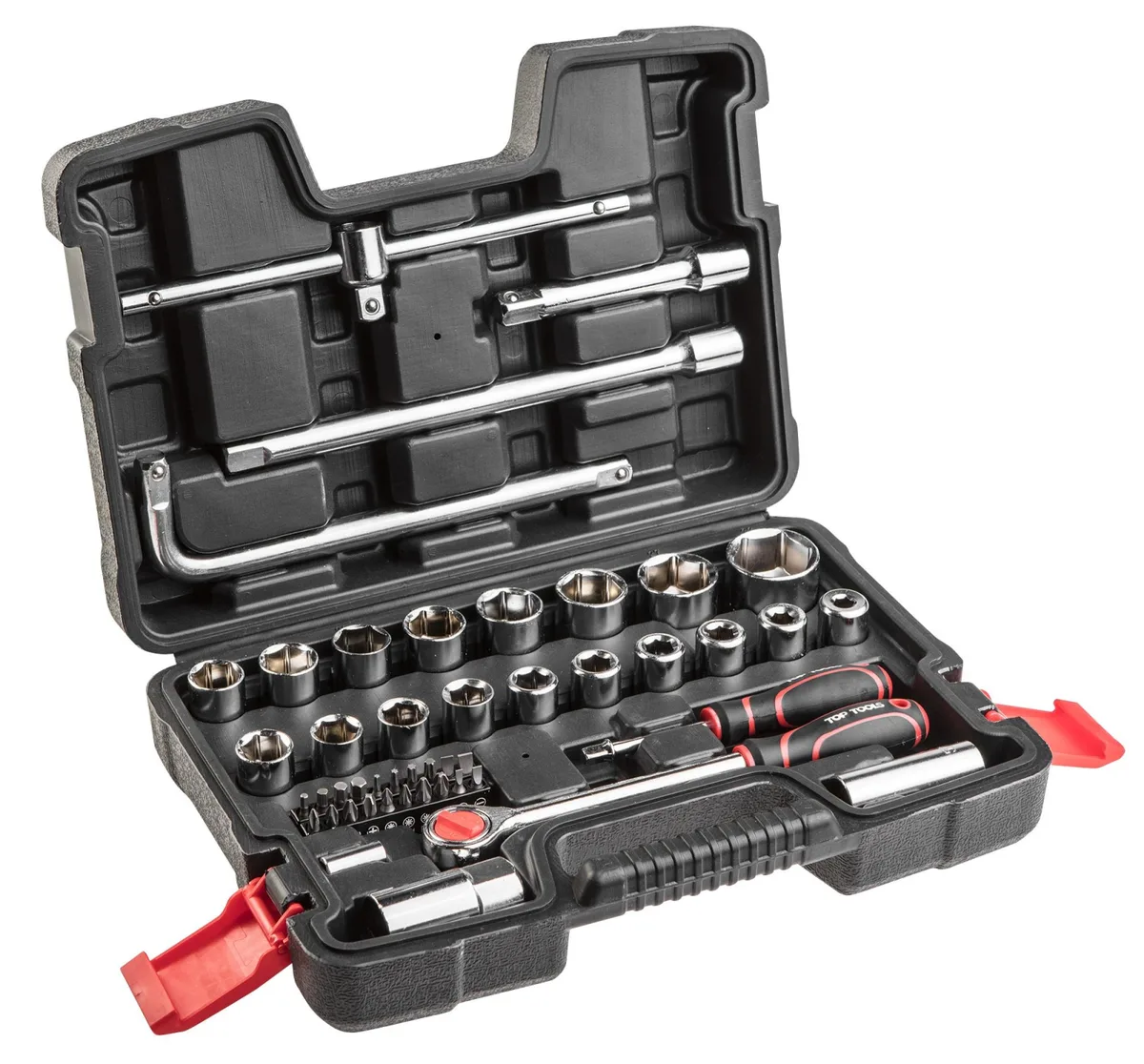 Набір інструментів Top Tools, набір торцевих головок 1/2", 1/4", 47шт