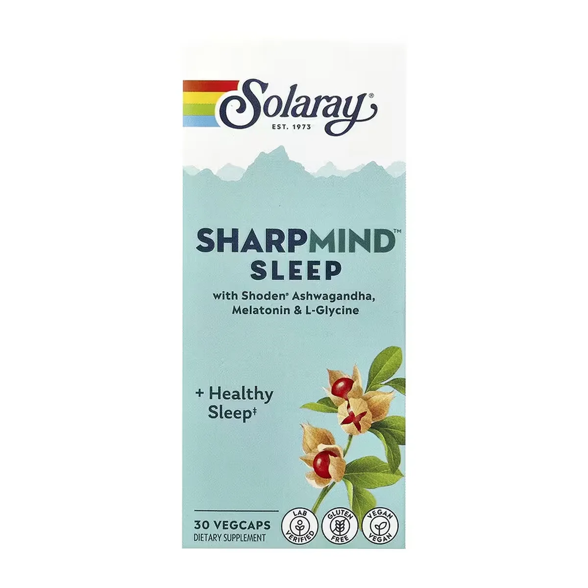 Solaray SharpMind Nootropics Sleep 30 в капсулах з ашвагандою, мелатоніном та L-гліцином
