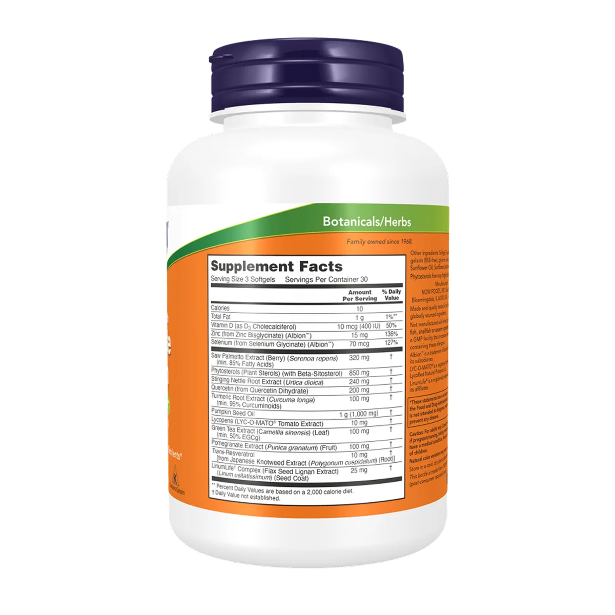 Добавка для здоровья простаты Now Foods 180 капсул соя