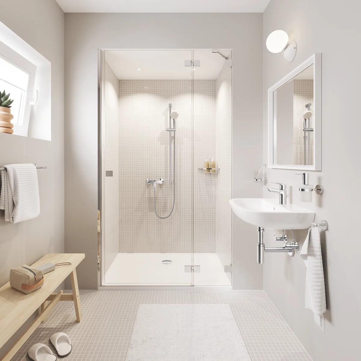 Кутова поличка Grohe латунь 50х303х233 мм сталевий глянцевий хром