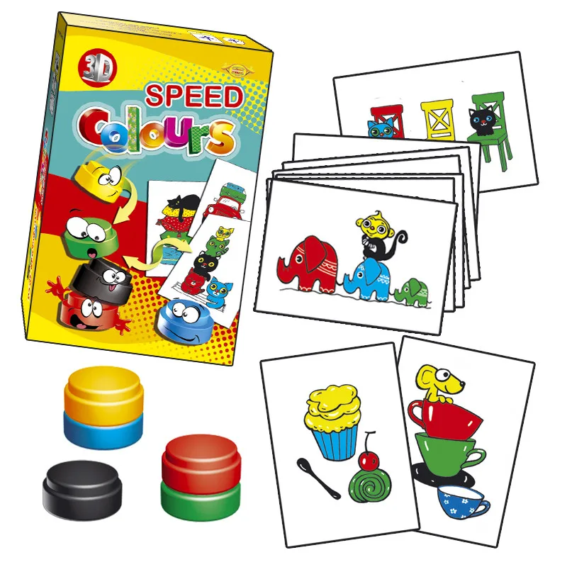 Дитяча настільна гра Speed Colours 27 карток 15 ковпачків 215х140х45 мм