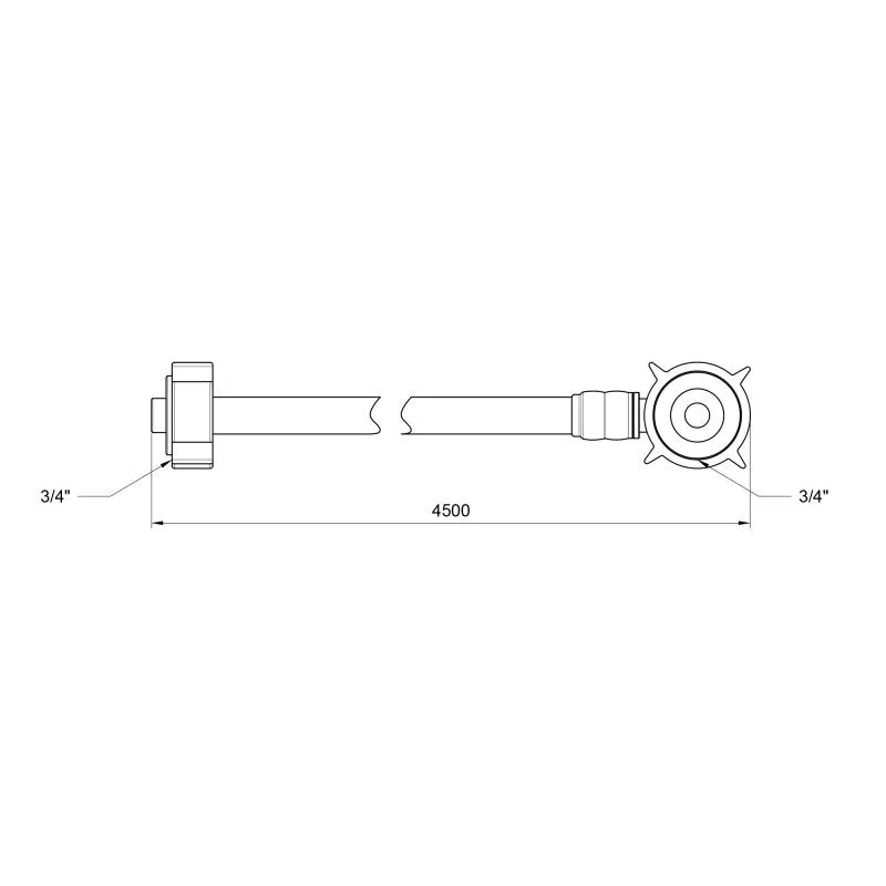 Шланг заливной 4500 мм 3/4" резиновый для стиральной машины Thermo Alliance