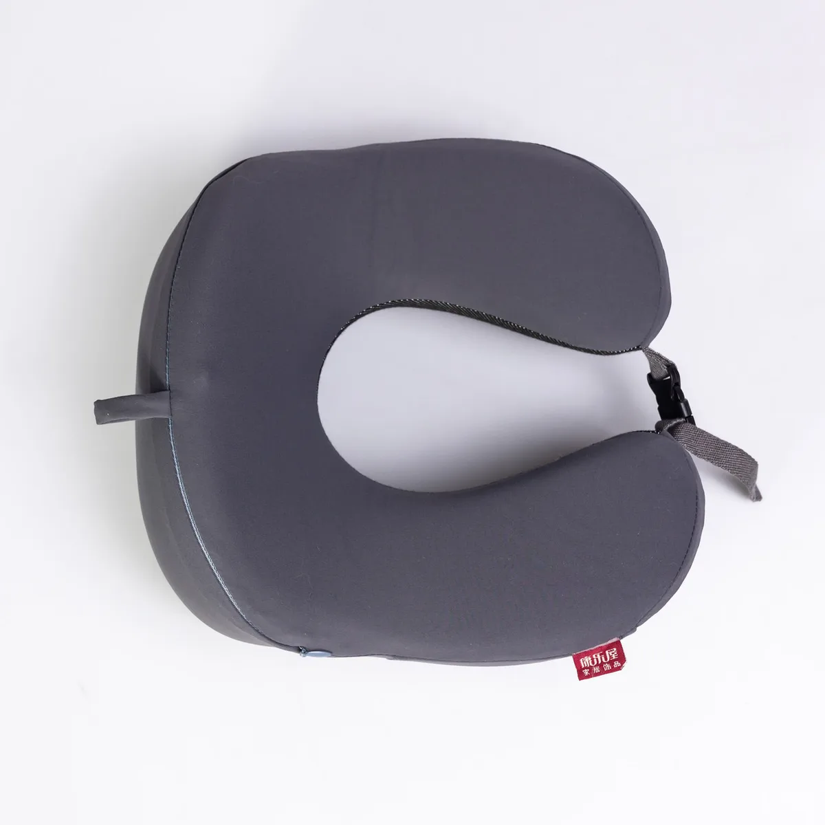 Подушка для шеи Camelback велюр 25х25х14 см серая Memory Foam