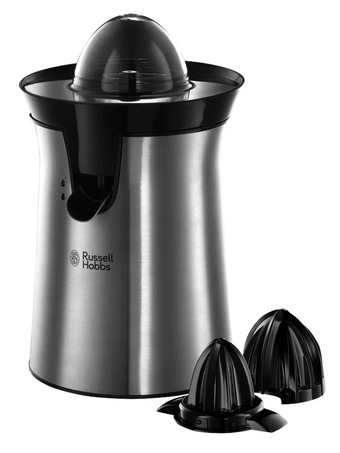 Цитрусовий прес Russell Hobbs Classics, 60 Вт, 2 насадки в комплекті, металевий, чорний.